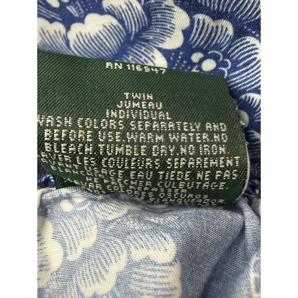Lauren Ralph Lauren‎ Fitted Sheet Biarritz TWIN Floral Blue Discontinued